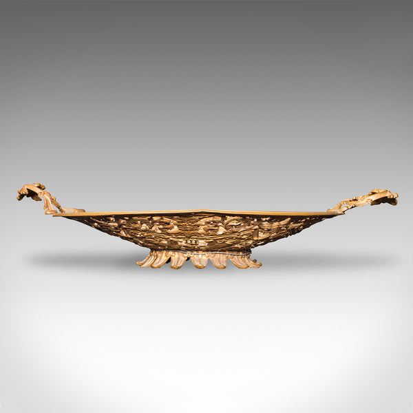 Antique Great Exhibition Fruit Dish, English, Gilt Metal Display Bowl, Victorian