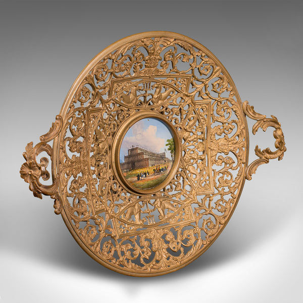 Antique Great Exhibition Fruit Dish, English, Gilt Metal Display Bowl, Victorian