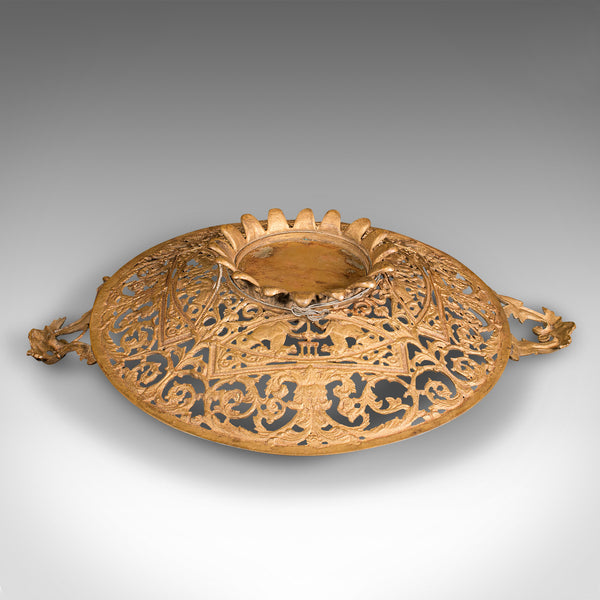 Antique Great Exhibition Fruit Dish, English, Gilt Metal Display Bowl, Victorian