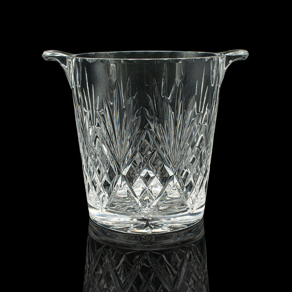 Vintage Wine Cooler, English, Cut Glass, Ice Bucket, Mid Century, Circa 1960