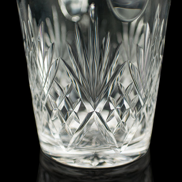 Vintage Wine Cooler, English, Cut Glass, Ice Bucket, Mid Century, Circa 1960