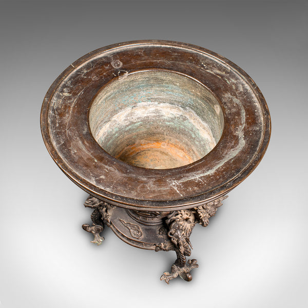 Antique Censer Bowl, Japanese, Bronze, Incense Burner, Dragon, Edo, Victorian