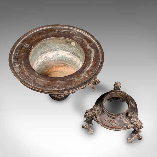 Antique Censer Bowl, Japanese, Bronze, Incense Burner, Dragon, Edo, Victorian