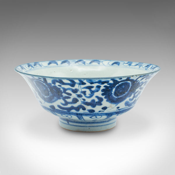 Pair Of Antique Blue and White Serving Bowls, Chinese, Ceramic, Dish, Victorian