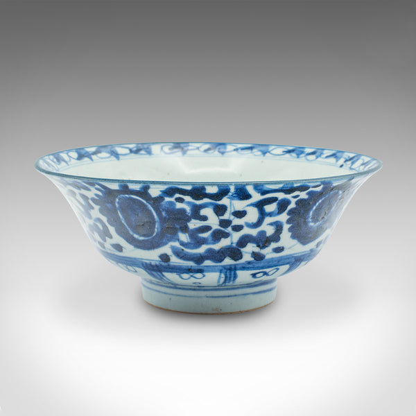 Pair Of Antique Blue and White Serving Bowls, Chinese, Ceramic, Dish, Victorian