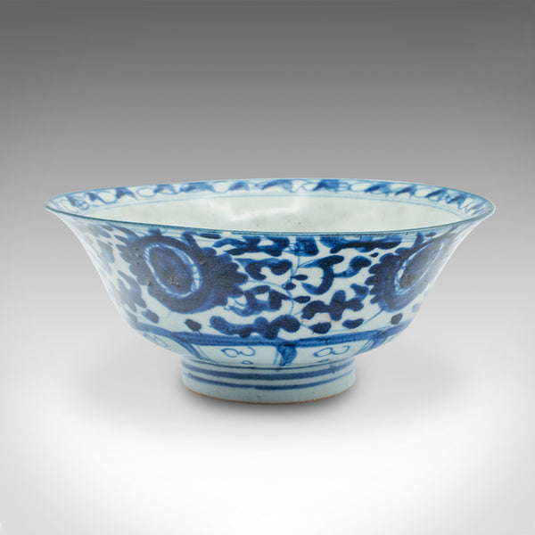 Pair Of Antique Blue and White Serving Bowls, Chinese, Ceramic, Dish, Victorian