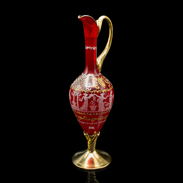 Vintage Aperitif Serving Set, Italian, Art Glass, Ewer, Wine Glasses, Circa 1970