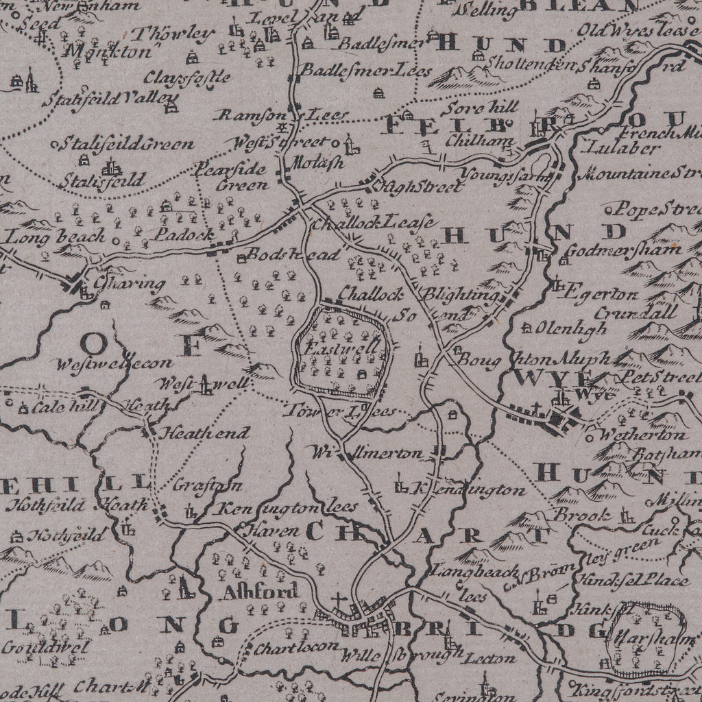 Large Antique Lithography Map of Kent, English, Cartography, Robert ...