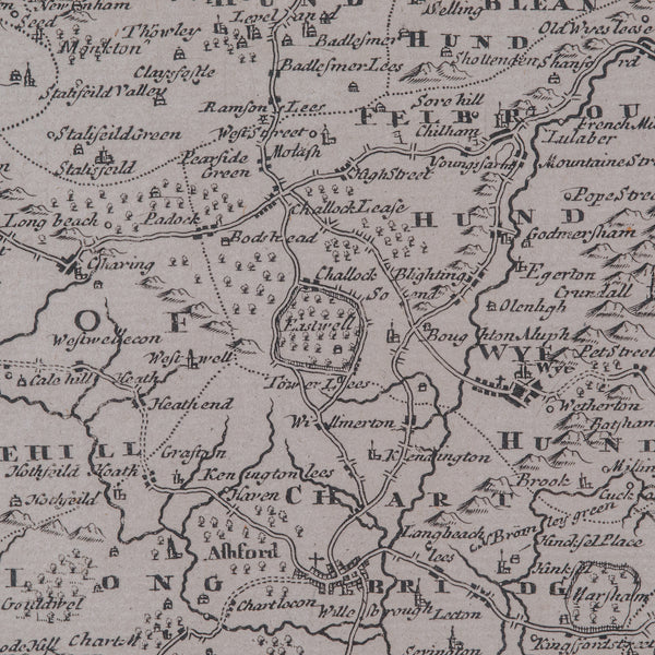 Large Antique Lithography Map of Kent, English, Cartography, Robert Morden, 1700