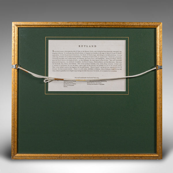 Antique County Map, Rutlandshire, Framed Atlas Cartography, John Cary, Georgian