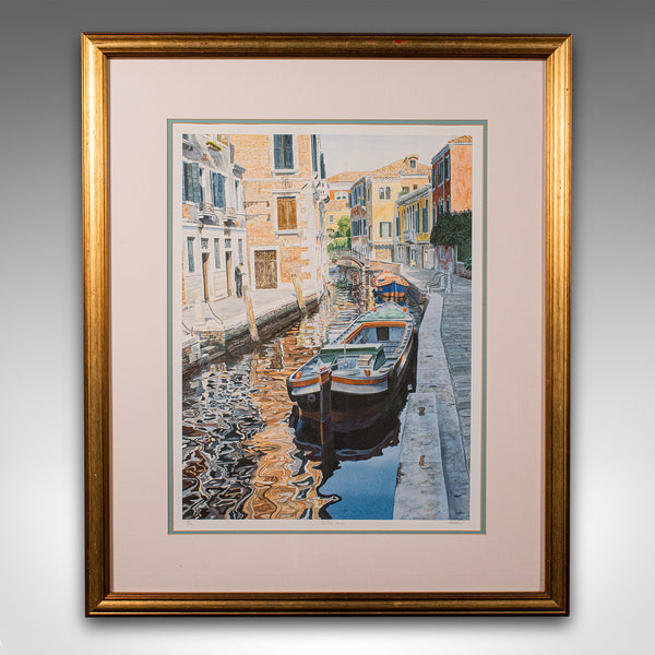 Contemporary Venetian Canal Print, English, Framed, Limited Edition, Hand Signed