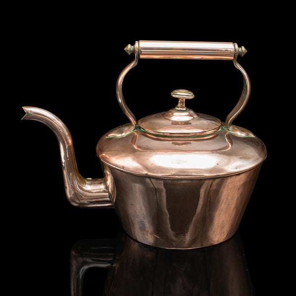 Antique Scullery Kettle, English, Copper, Stovetop Teapot, Victorian, Circa 1870