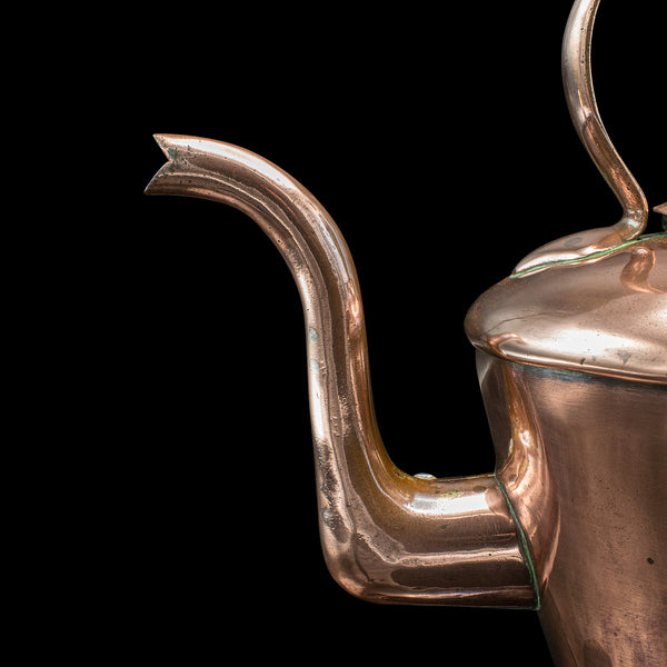 Antique Scullery Kettle, English, Copper, Stovetop Teapot, Victorian, Circa 1870