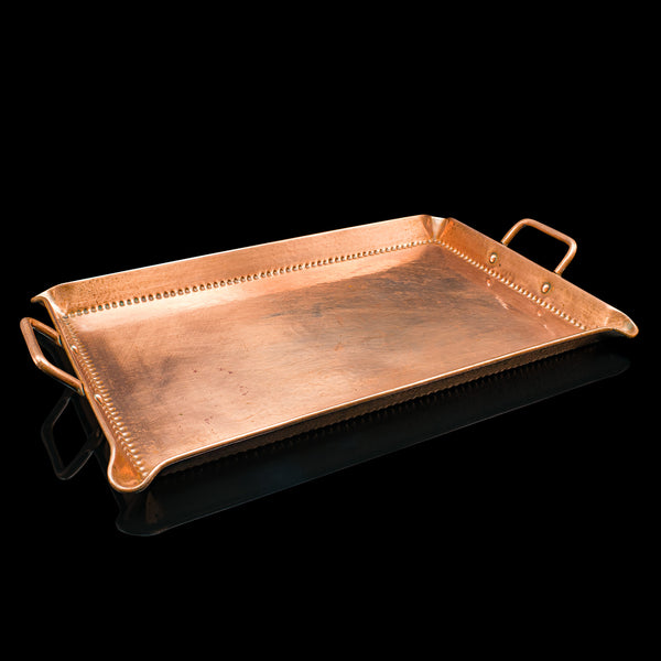 Antique Serving Tray, English, Handbeaten Copper, Afternoon Tea, Edwardian, 1910