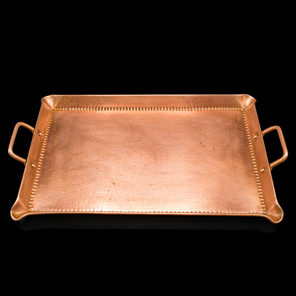 Antique Serving Tray, English, Handbeaten Copper, Afternoon Tea, Edwardian, 1910