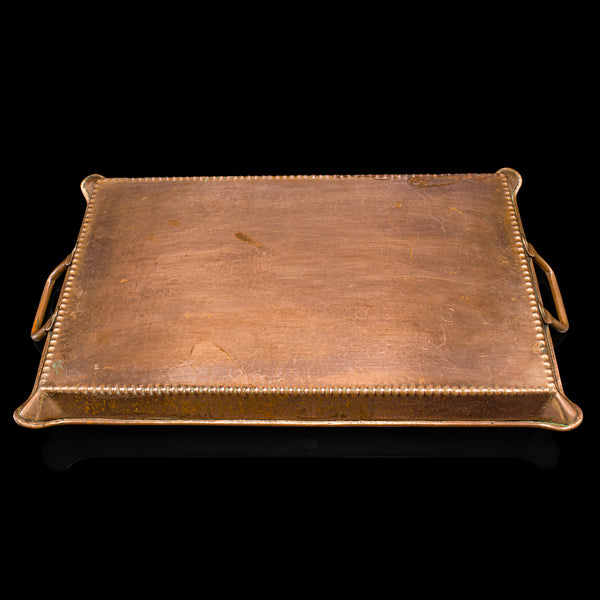 Antique Serving Tray, English, Handbeaten Copper, Afternoon Tea, Edwardian, 1910