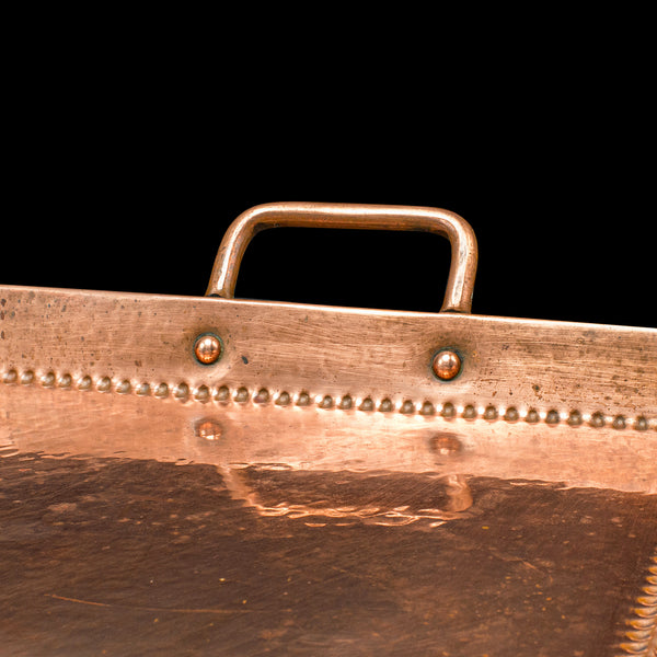 Antique Serving Tray, English, Handbeaten Copper, Afternoon Tea, Edwardian, 1910