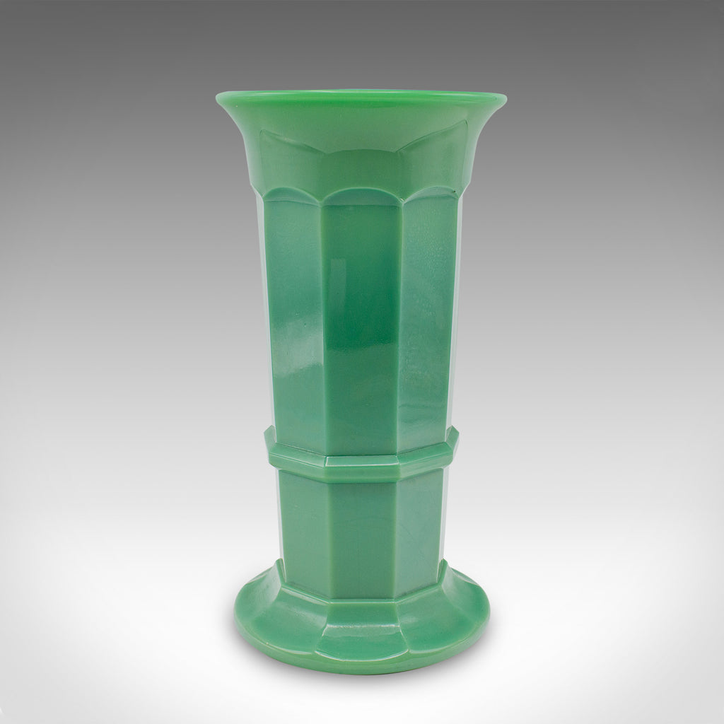 Vintage Bouquet Vase, English, Glass, Decorative Flower Pot, Art Deco