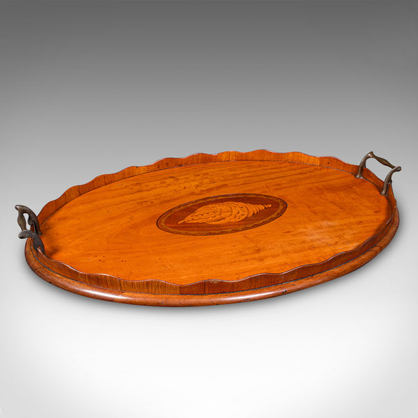 Antique Butler's Serving Tray, English Satinwood, Afternoon Tea Platter, Regency