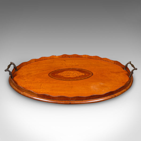 Antique Butler's Serving Tray, English Satinwood, Afternoon Tea Platter, Regency