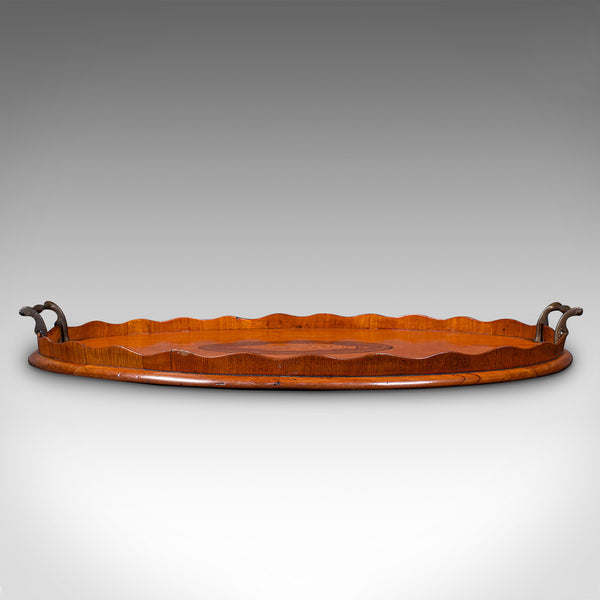 Antique Butler's Serving Tray, English Satinwood, Afternoon Tea Platter, Regency