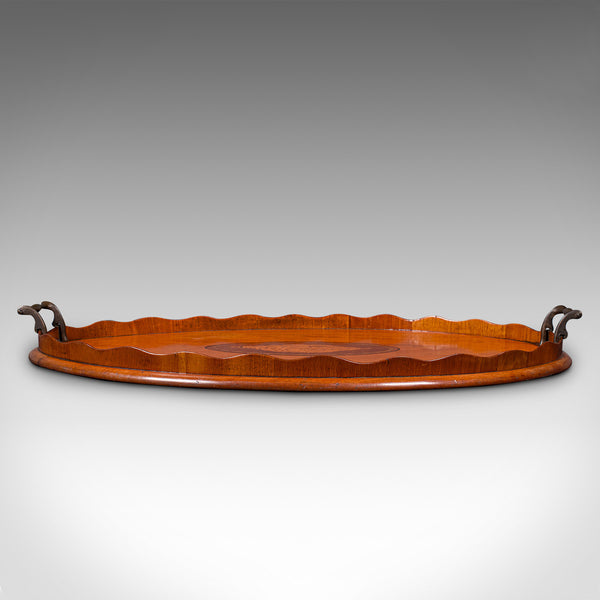 Antique Butler's Serving Tray, English Satinwood, Afternoon Tea Platter, Regency