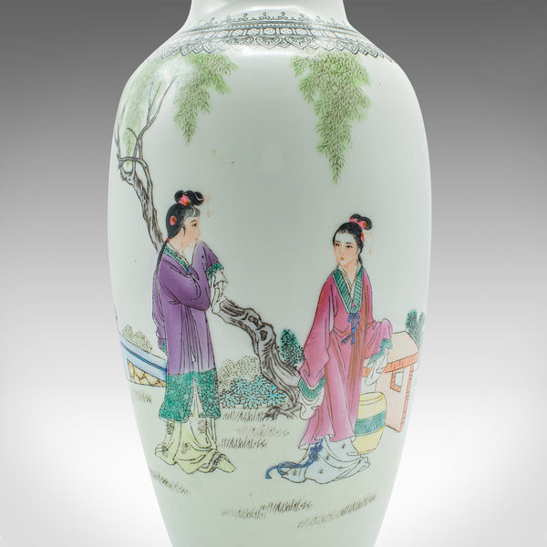 Vintage Flower Vase, Chinese, Ceramic, Stem Sleeve, Mid Century, Circa 1960