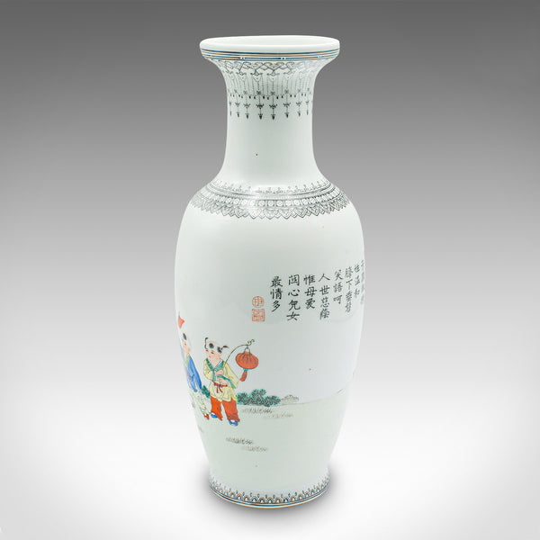 Vintage Flower Vase, Chinese, Ceramic, Stem Sleeve, Mid Century, Circa 1960