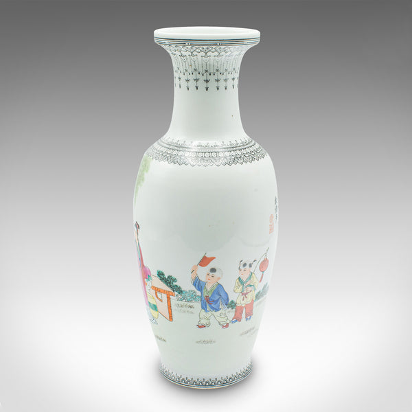 Vintage Flower Vase, Chinese, Ceramic, Stem Sleeve, Mid Century, Circa 1960