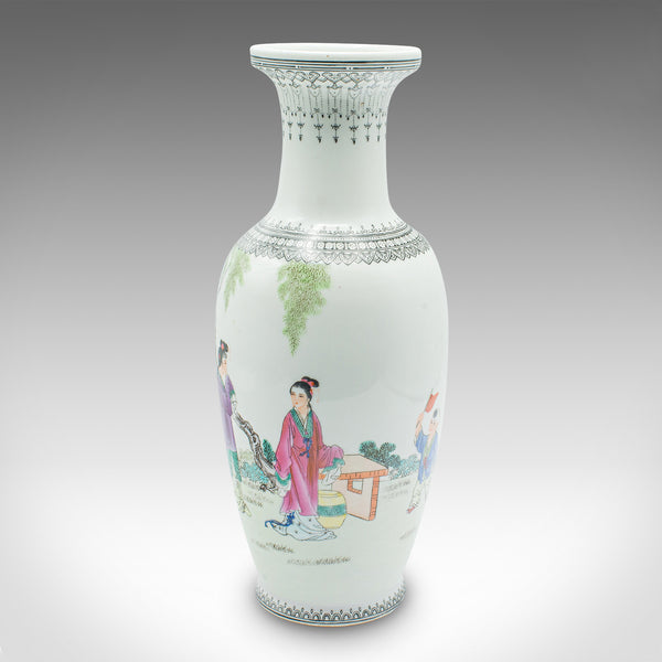 Vintage Flower Vase, Chinese, Ceramic, Stem Sleeve, Mid Century, Circa 1960