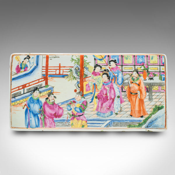 Pair Of Antique Decorative Boxes, Chinese, Ceramic, Lidded Dish, Victorian, 1900