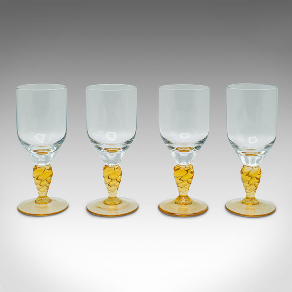 Set of 10 Vintage Stem Glasses, French, Wine Goblets, Spirit Glass, Mid Century