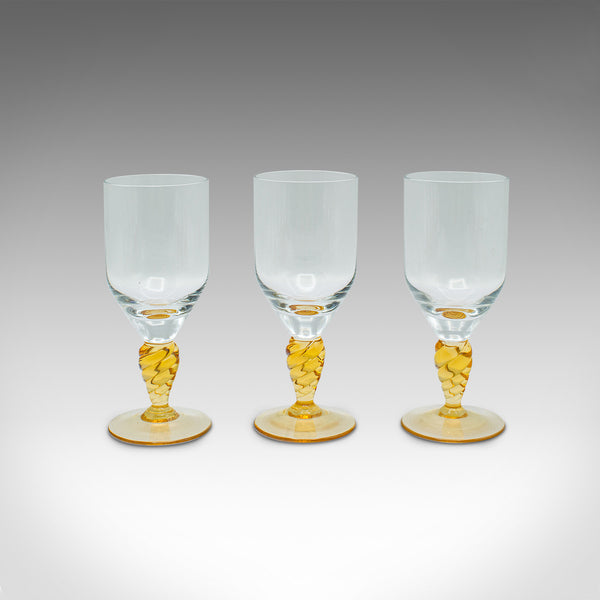 Set of 10 Vintage Stem Glasses, French, Wine Goblets, Spirit Glass, Mid Century