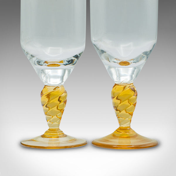 Set of 10 Vintage Stem Glasses, French, Wine Goblets, Spirit Glass, Mid Century