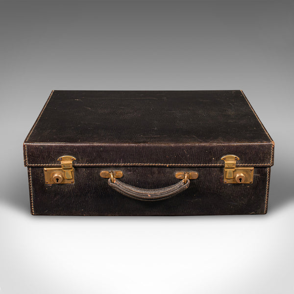 Vintage Travelling Suitcase, English, Leather Case, Asprey London, Circa 1930