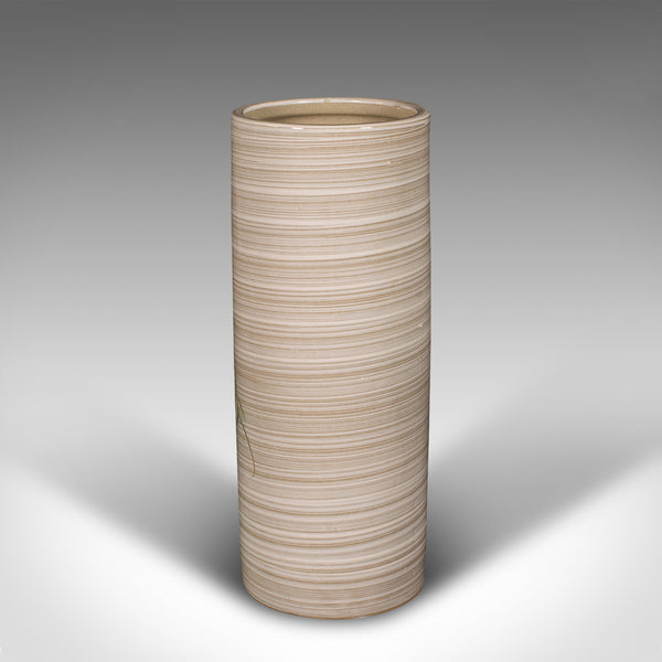 Vintage Decorative Vase, Japanese, Ceramic, Bamboo Motif, Flower Sleeve, C.1980