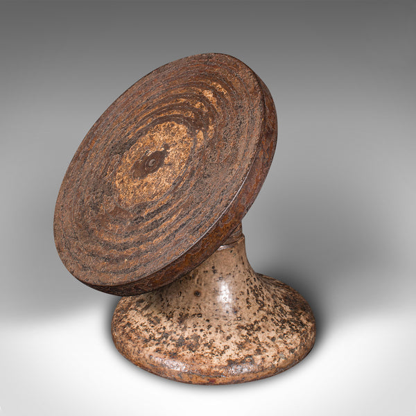 Pair Of Antique Pottery Decoration Wheels, English, Finishing Plinth, Victorian