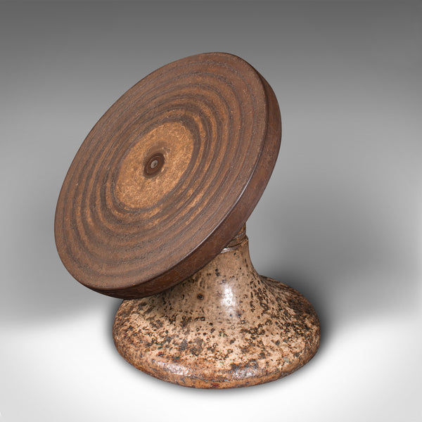 Pair Of Antique Pottery Decoration Wheels, English, Finishing Plinth, Victorian