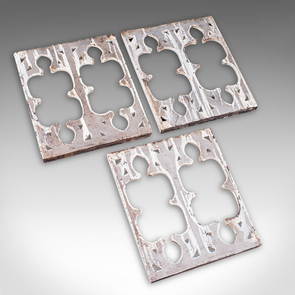 Set of 6 Secret Garden Wall Panels, English, Gothic Tracery Grille, Victorian