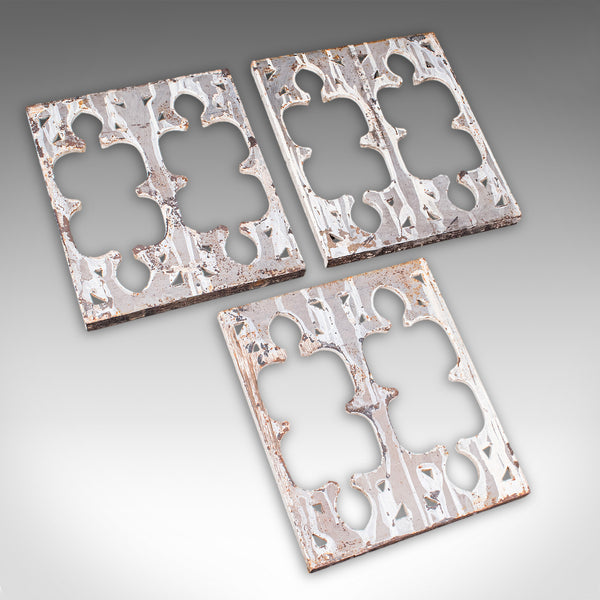 Set of 6 Secret Garden Wall Panels, English, Gothic Tracery Grille, Victorian