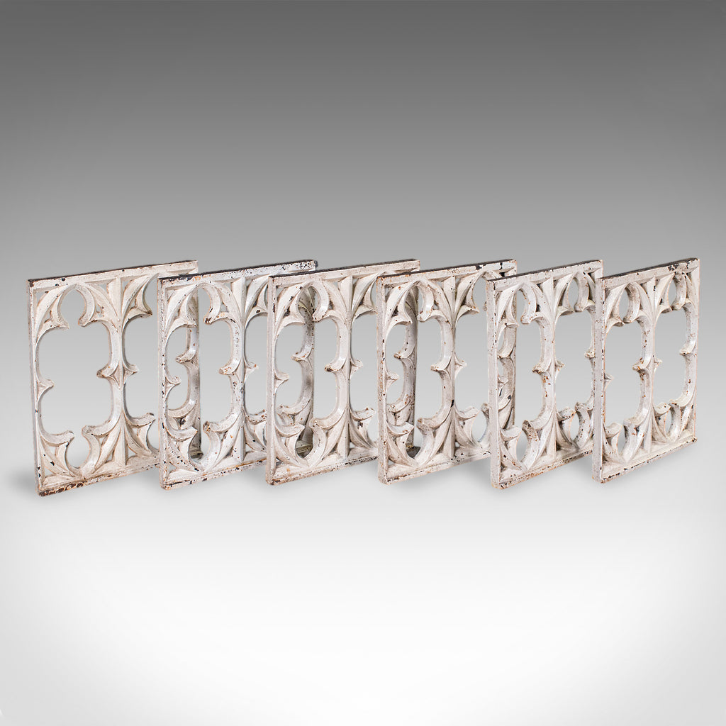 Set of 6 Secret Garden Wall Panels, English, Gothic Tracery Grille, Victorian