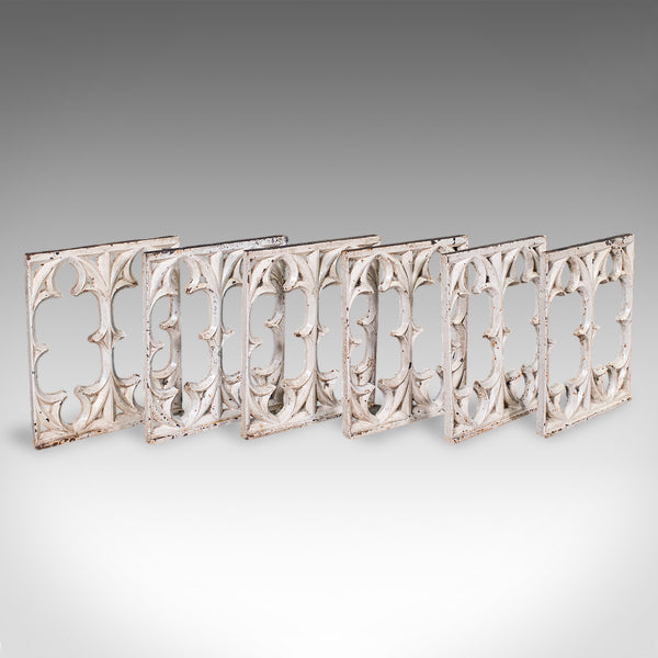 Set of 6 Secret Garden Wall Panels, English, Gothic Tracery Grille, Victorian