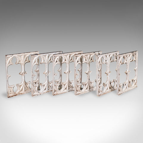 Set of 6 Secret Garden Wall Panels, English, Gothic Tracery Grille, Victorian