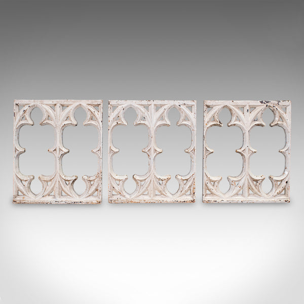 Set of 6 Secret Garden Wall Panels, English, Gothic Tracery Grille, Victorian