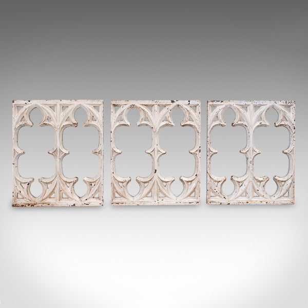 Set of 6 Secret Garden Wall Panels, English, Gothic Tracery Grille, Victorian