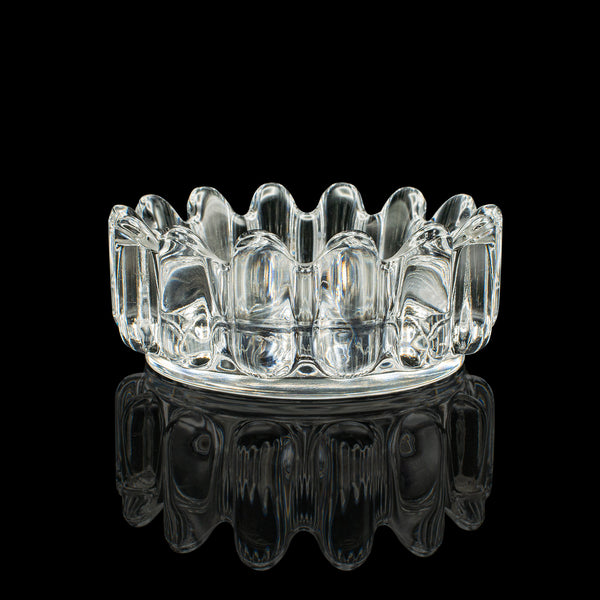Vintage Bonbon Dish, English, Art Glass, Ornamental Bowl, Post Modern, C.1980