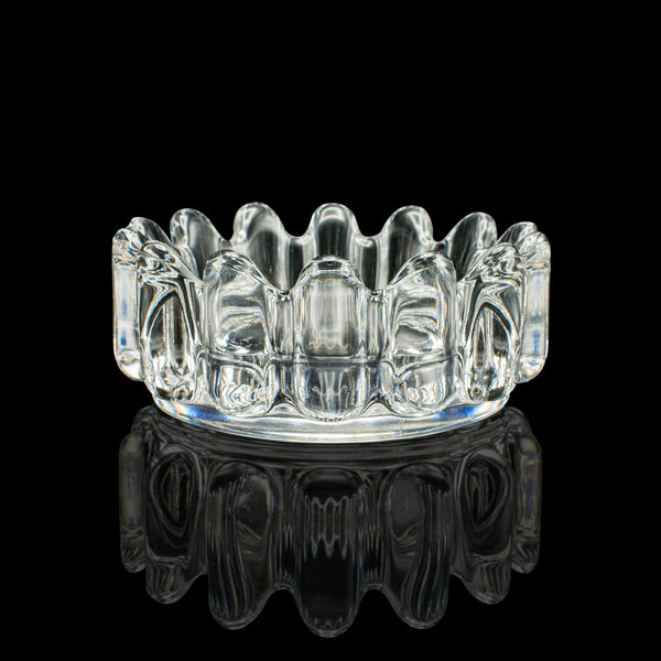Vintage Bonbon Dish, English, Art Glass, Ornamental Bowl, Post Modern, C.1980