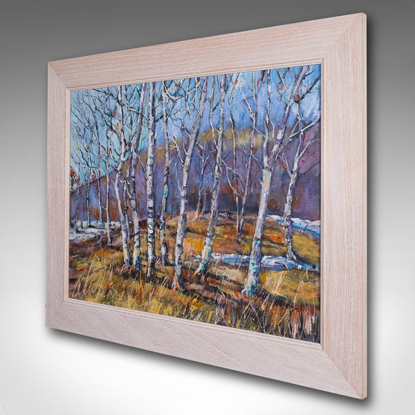 Framed Contemporary Landscape Painting, English, Oil, Art, Picture, Woodland