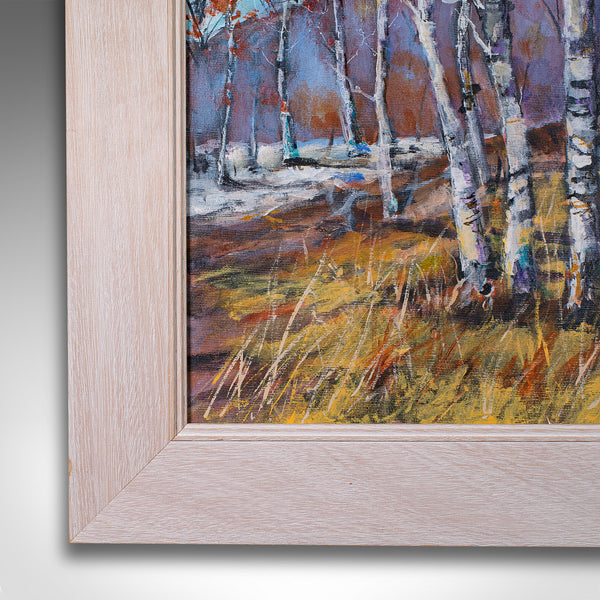 Framed Contemporary Landscape Painting, English, Oil, Art, Picture, Woodland