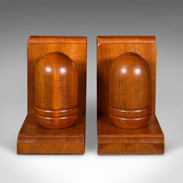 Pair Of Vintage Acorn Bookends, English, Decorative Book Rest, Mid Century, 1960